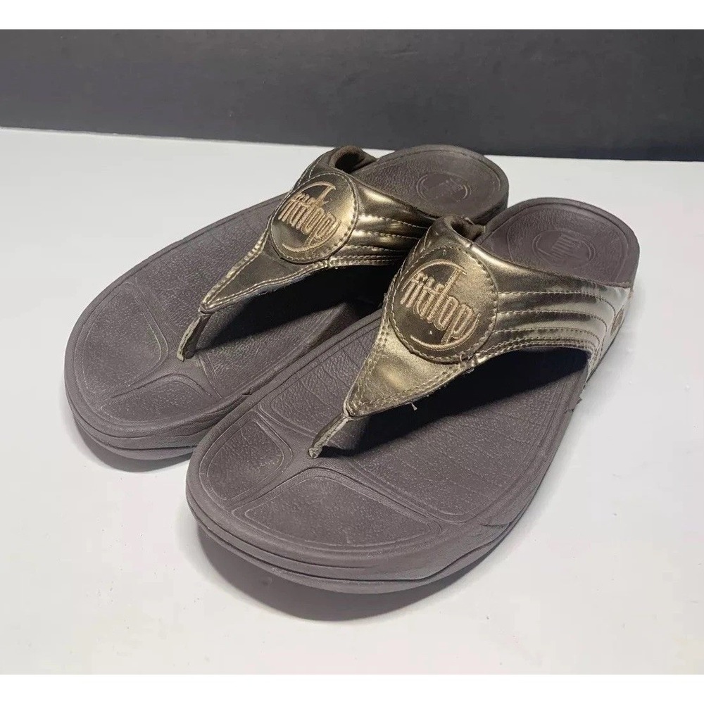 FitFlop‎ Womens 10 Micro Wobbleboard Copper slip on Sandals Brown Casual Summer